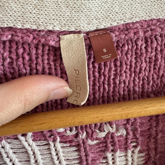 Anthropologie Pilcro Icon Yin Yang Cardigan sweater S Pink - Picture 5 of 8